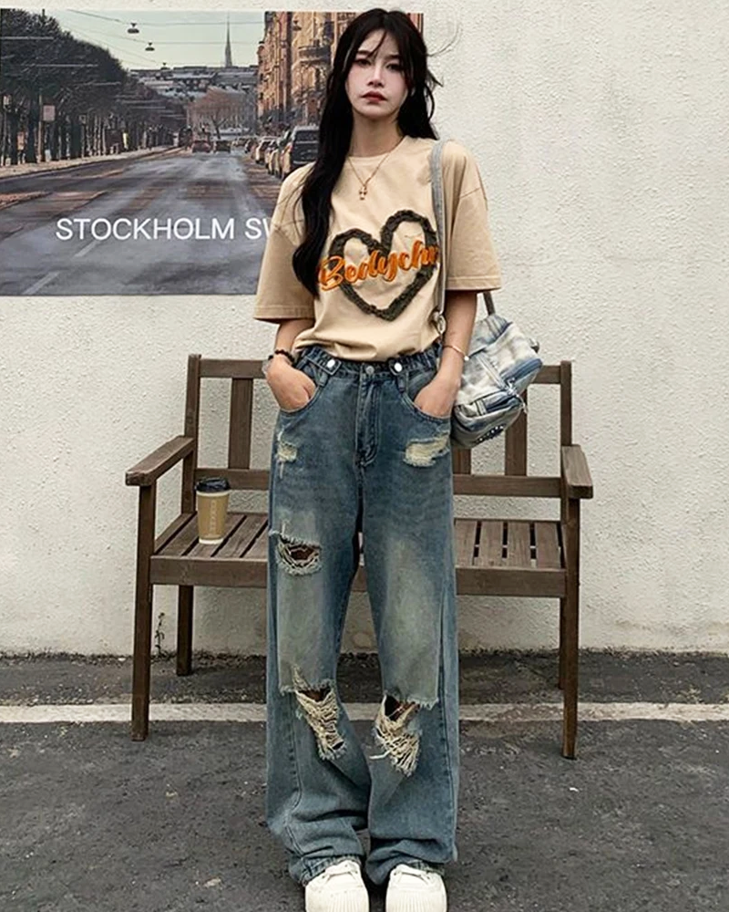 Baggy Jeans ausgewaschen