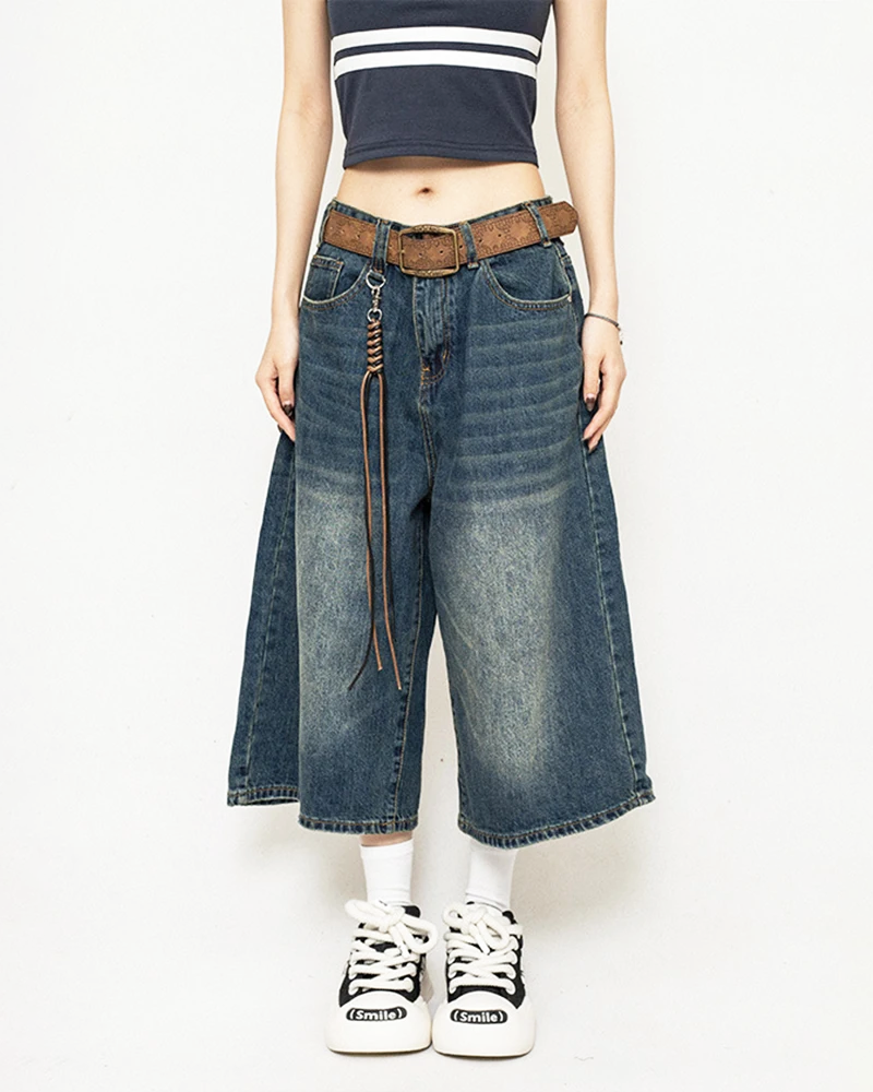 Baggy Jeans Shorts Damen