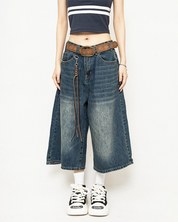 Baggy Jeans Shorts Damen