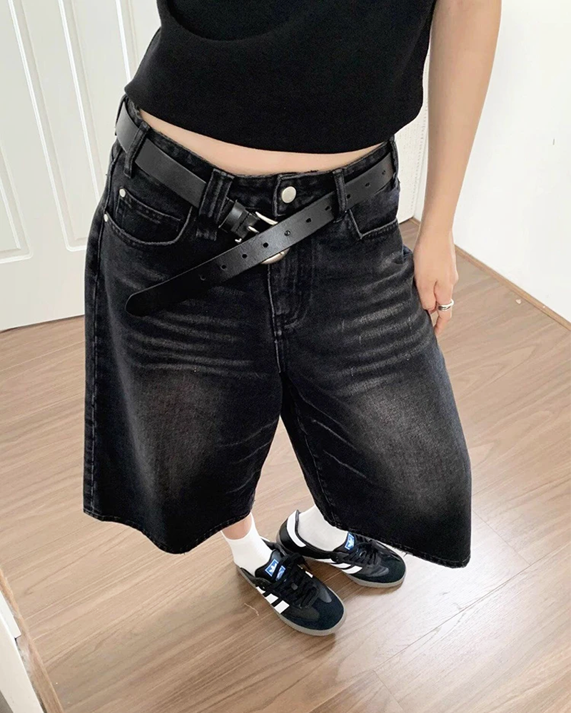 Baggy Jeans Shorts Damen