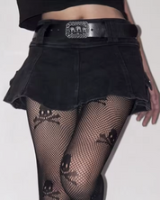 Black Cargo Mini Skirt