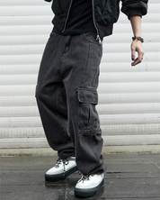 Cargo Jeans Herren Schwarz