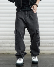 Cargo Jeans Herren Schwarz