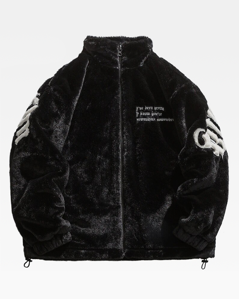 Kunstfelljacke Schwarz