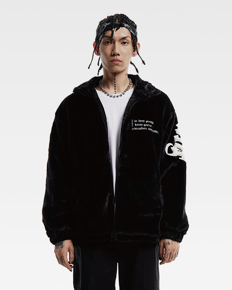 Kunstfelljacke Schwarz