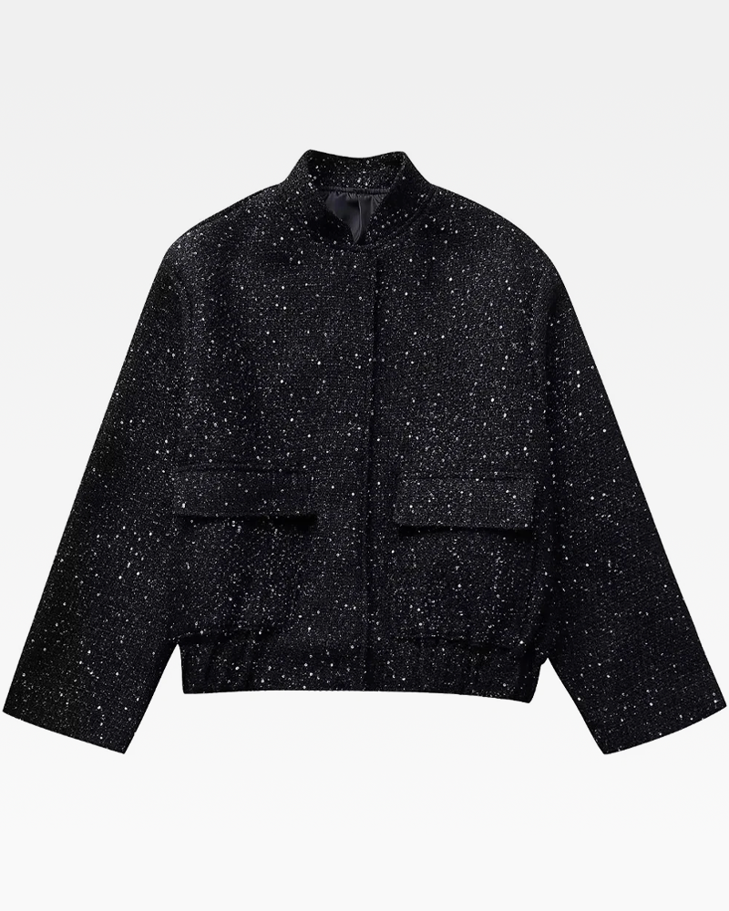 Schwarze Pailletten Jacke