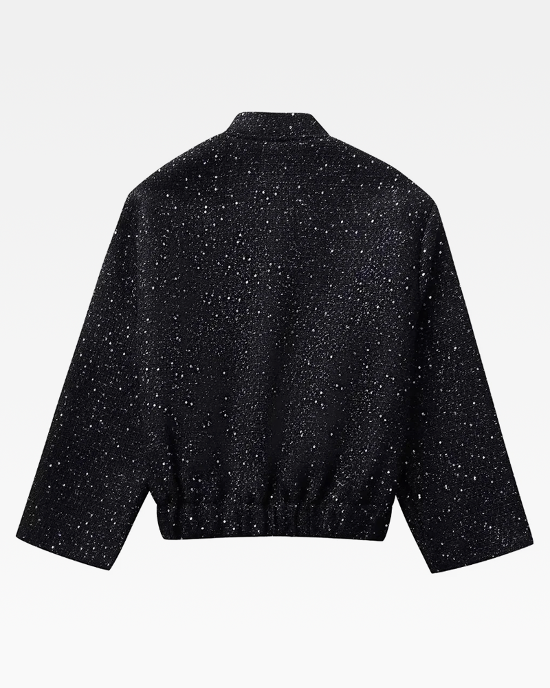 Schwarze Pailletten Jacke