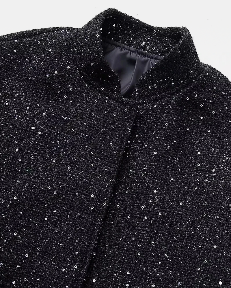 Schwarze Pailletten Jacke
