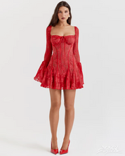 Abito in pizzo nero corto