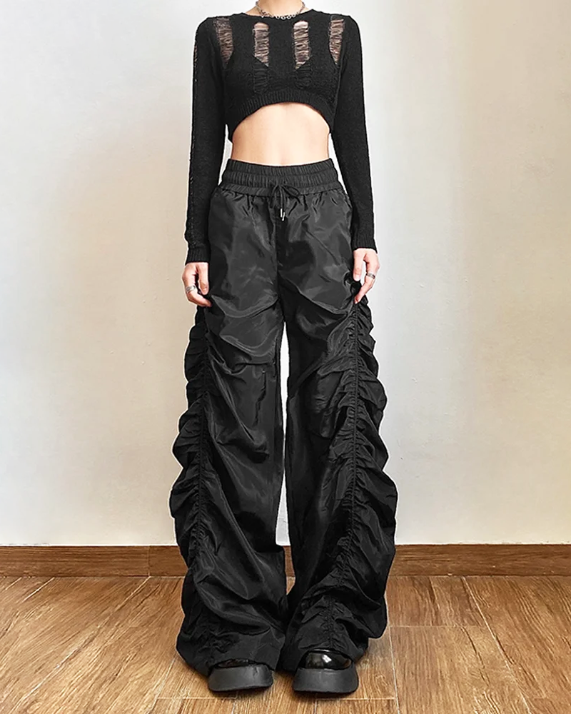 Black Parachute Pants Women