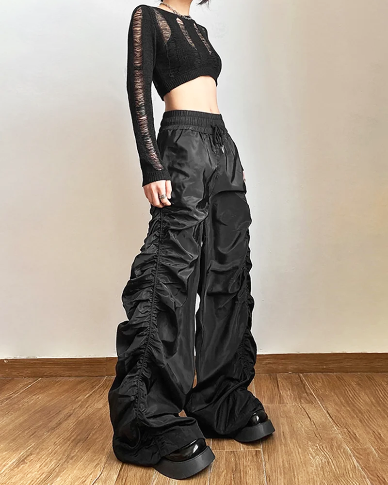 Black Parachute Pants Women