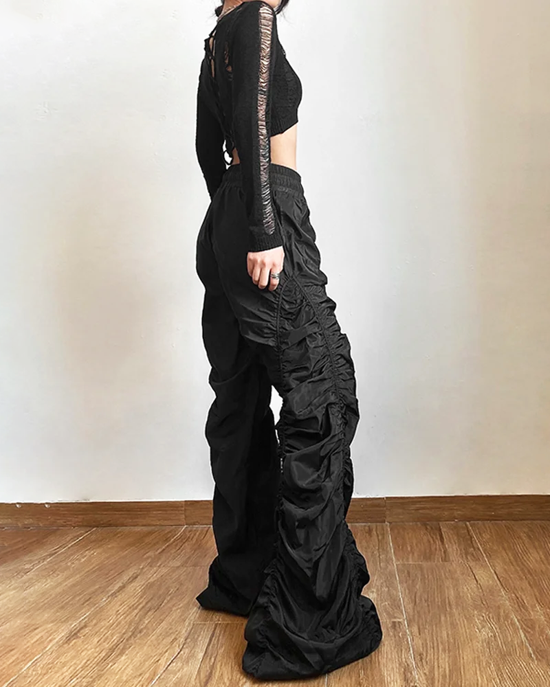 Black Parachute Pants Women