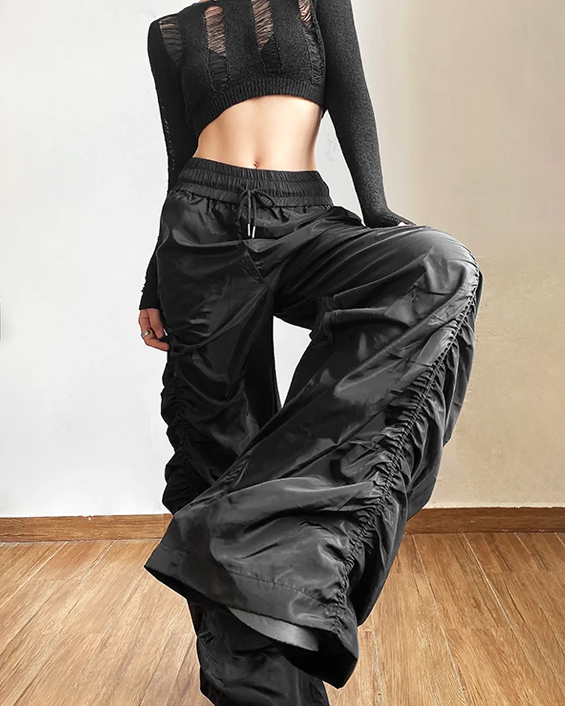 Black Parachute Pants Women