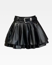 Leder Minirock Schwarz