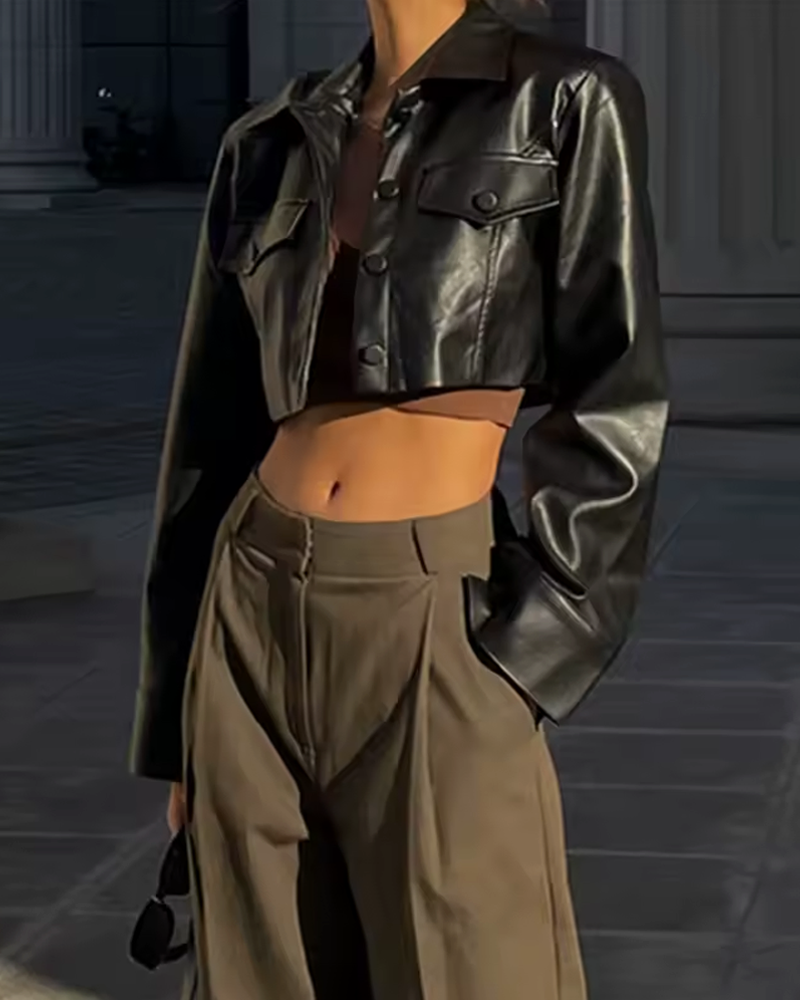 Kunstlederjacke Kurz Damen