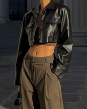 Kunstlederjacke Kurz Damen