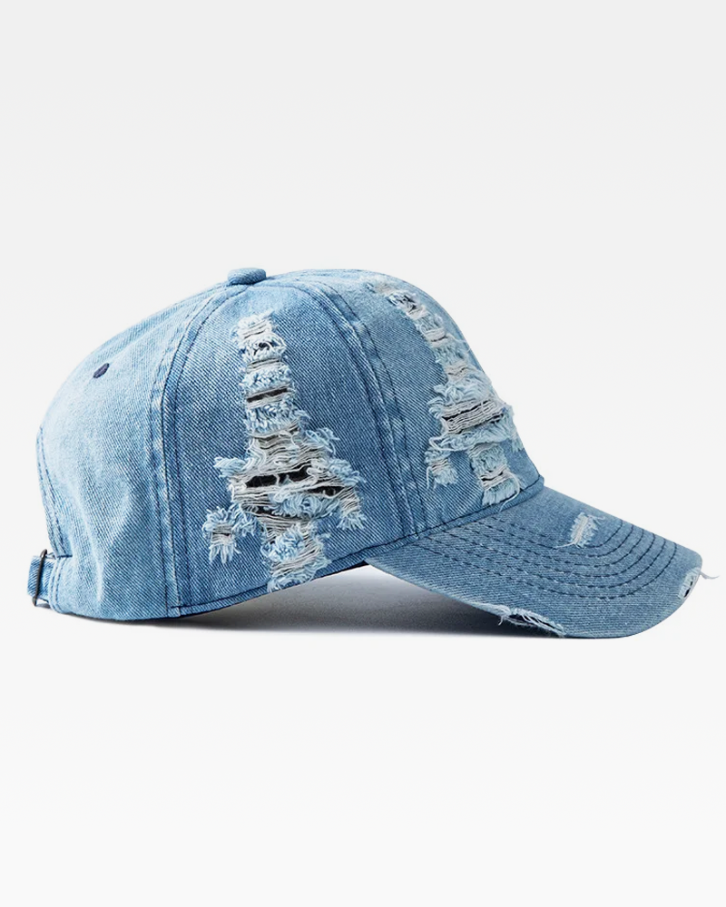 Distressed Denim Cap