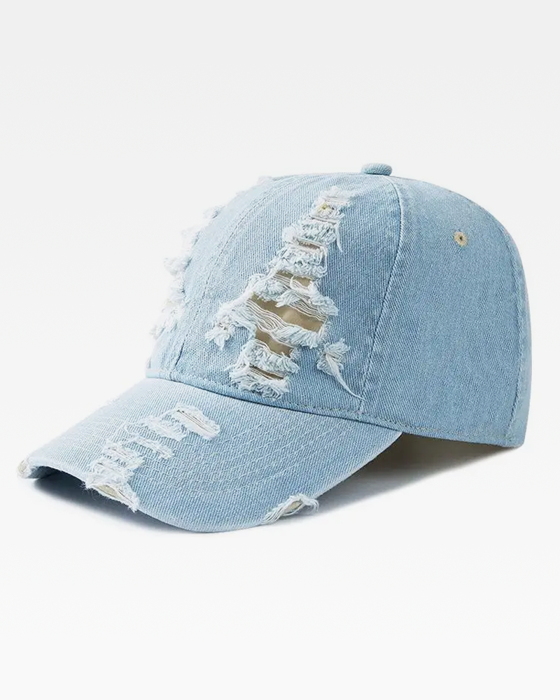 Distressed Denim Cap