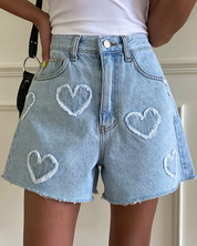 Heart Jean Shorts