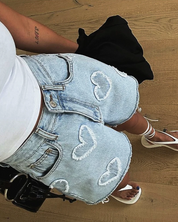 Heart Jean Shorts