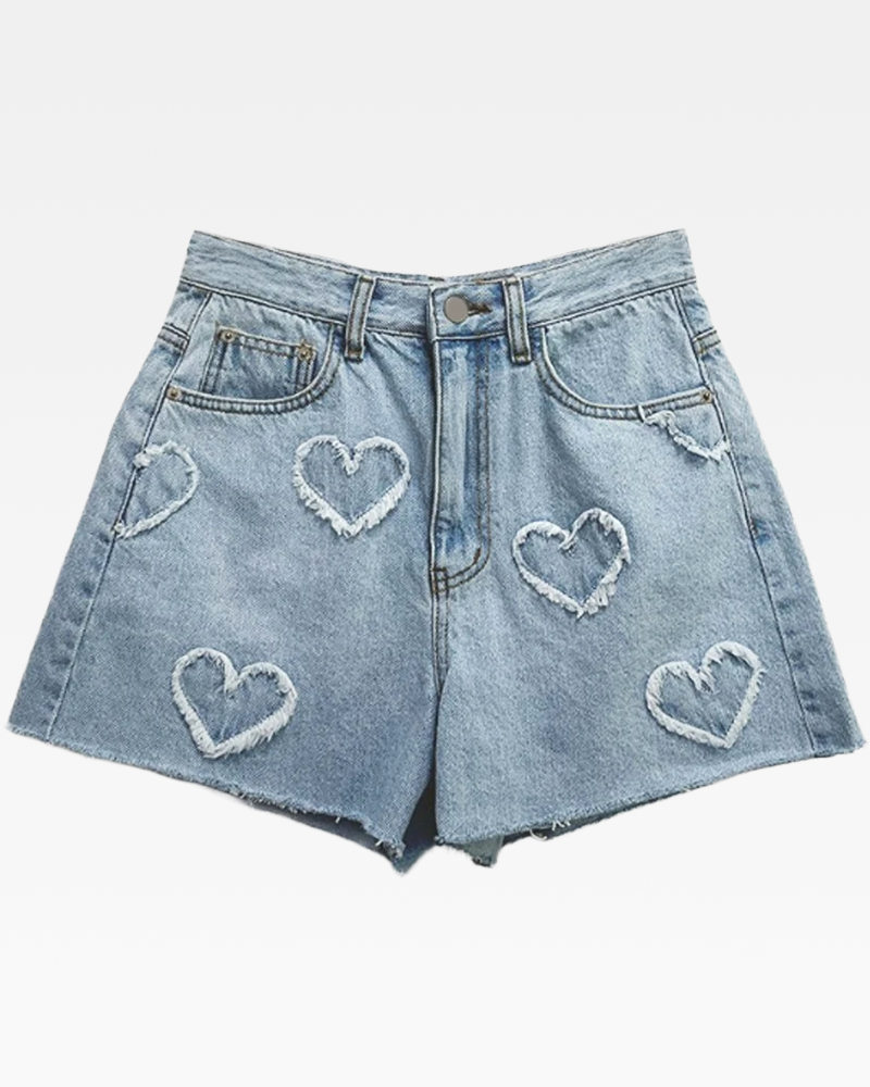 Heart Jean Shorts