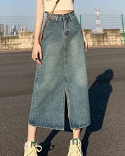 Jeans Rock mit Schlitz