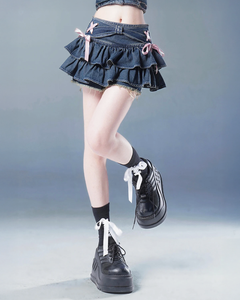 Spodnica mini z falbankami