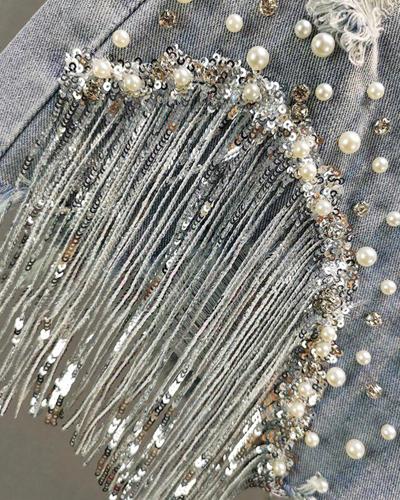 Jeans Shorts mit Strass