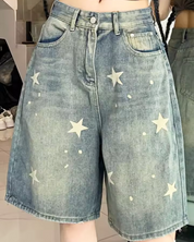 Jeans Shorts mit Sternen