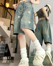 Jeans Shorts mit Sternen