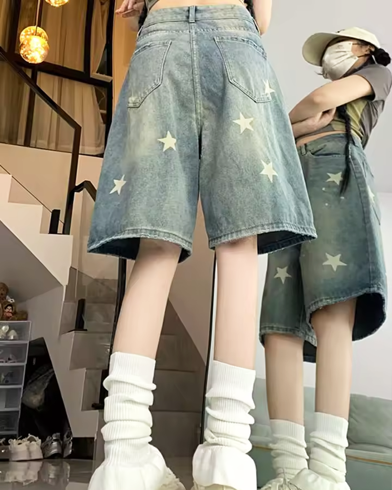 Jeans Shorts mit Sternen
