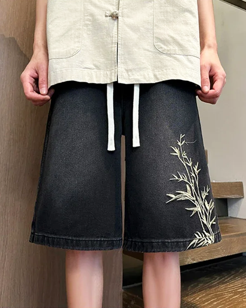 Bestickte Jeans Shorts