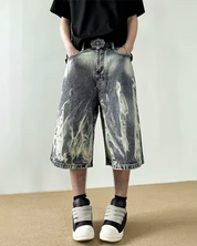 Flame Denim Shorts