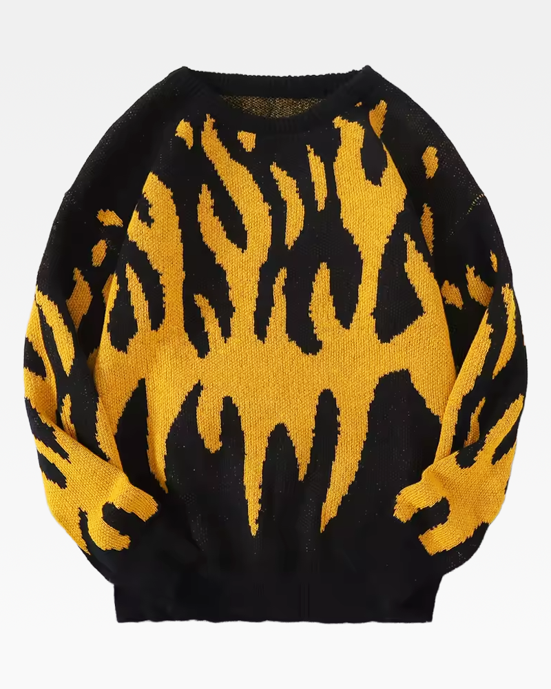 Pullover mit Flammen