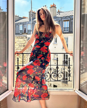 Chiffon Kleid mit Blumenmuster