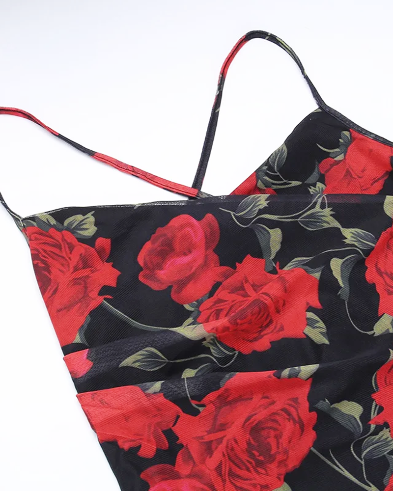 Chiffon Kleid mit Blumenmuster