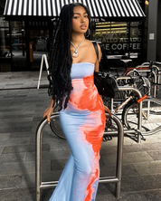 Langes Kleid mit Blumenmuster