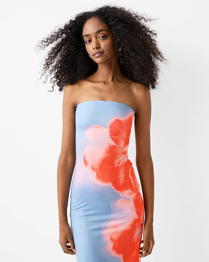 Langes Kleid mit Blumenmuster