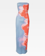 Langes Kleid mit Blumenmuster