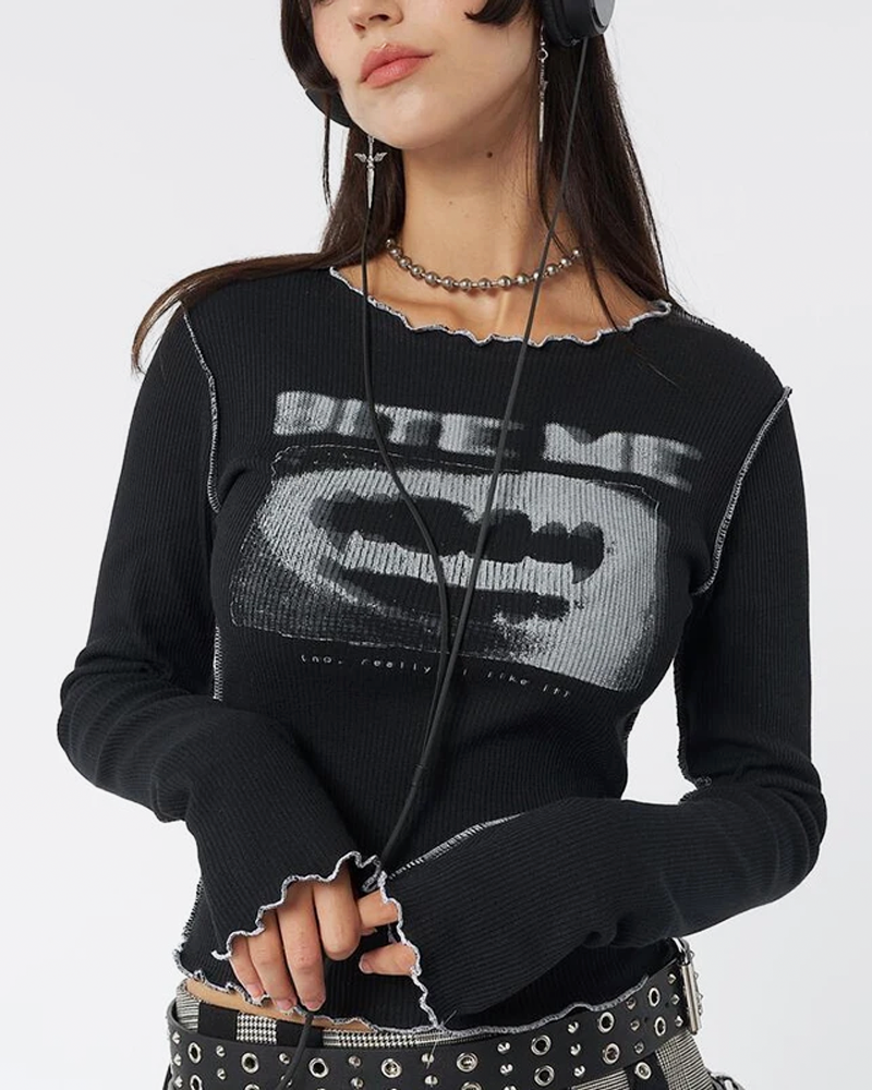 Long Sleeve Grunge Top