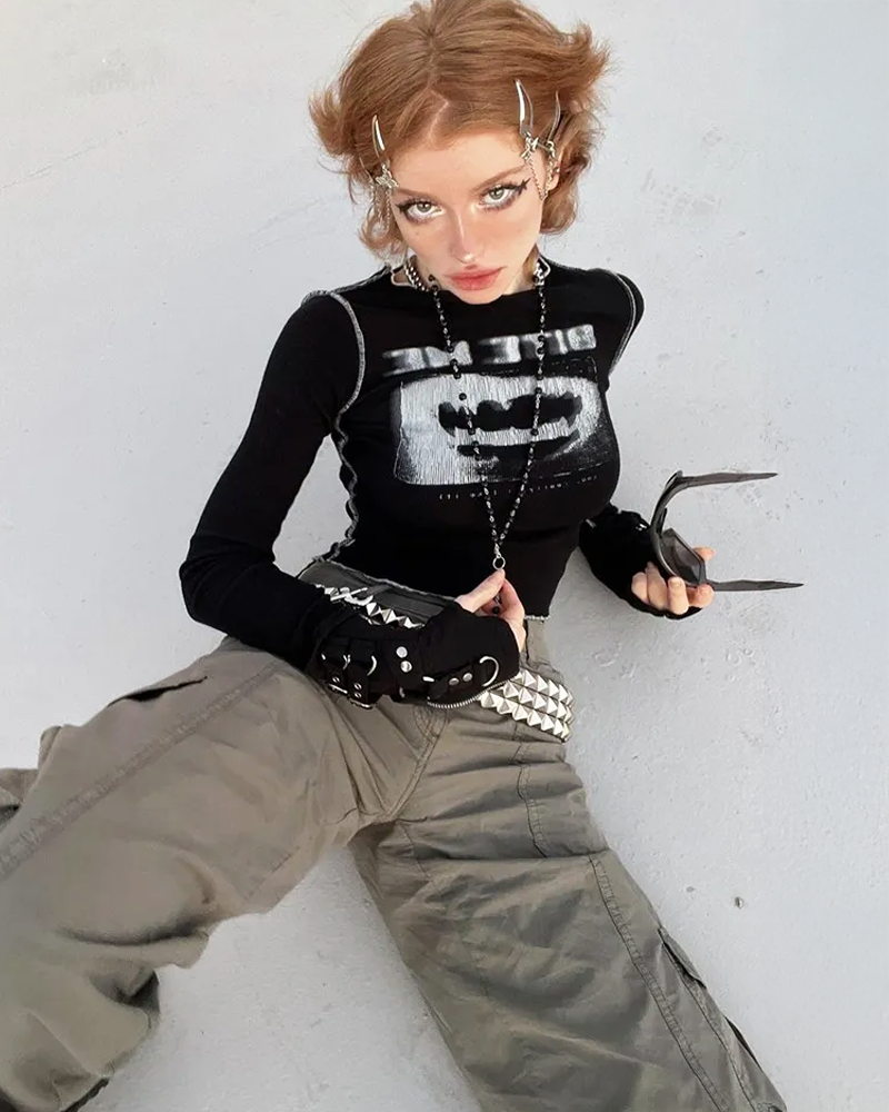 Long Sleeve Grunge Top