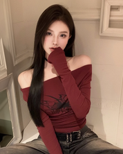 Off Shoulder Top Long Sleeve