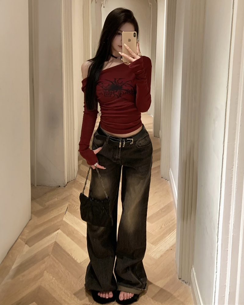 Off Shoulder Top Long Sleeve