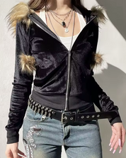 Hoodie mit Fellkapuze