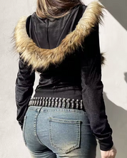 Hoodie mit Fellkapuze