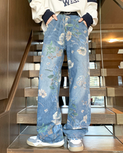 Jeans mit Blumenmuster