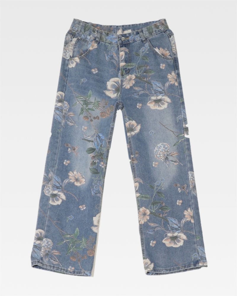 Jeans mit Blumenmuster