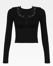 Bluse mit Spitze Schwarz