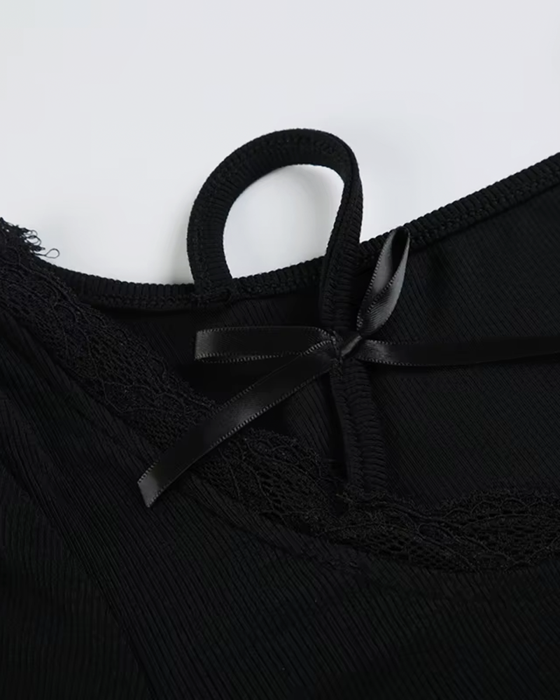 Bluse mit Spitze Schwarz