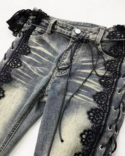 Damen Jeans mit Schnürung